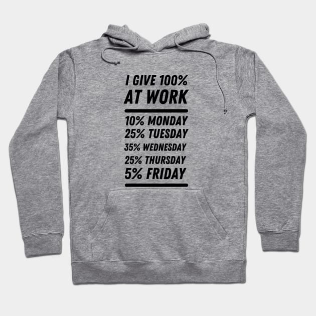 I give 100% at work Hoodie by Dreanpitch